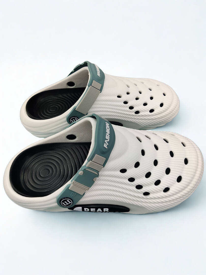 Fashion Crocs Cream with Chocolate Brown