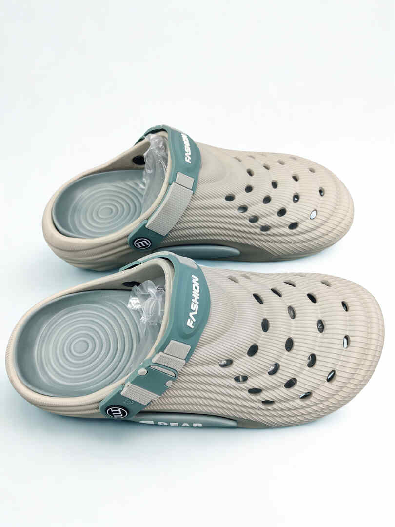 Fashion Crocs Cream with Chocolate Brown
