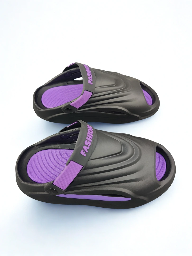 Fashion Crocs Black with Purple Strap