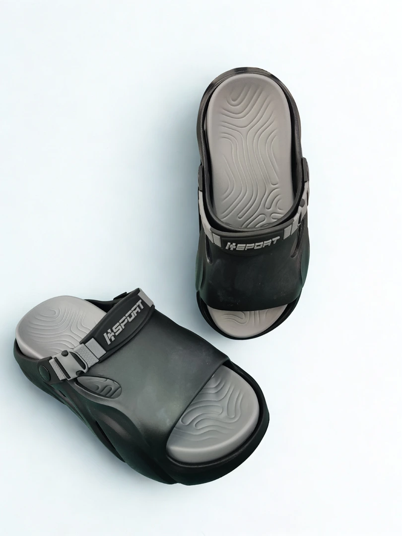 HSport Slides – Black with Gray Strap