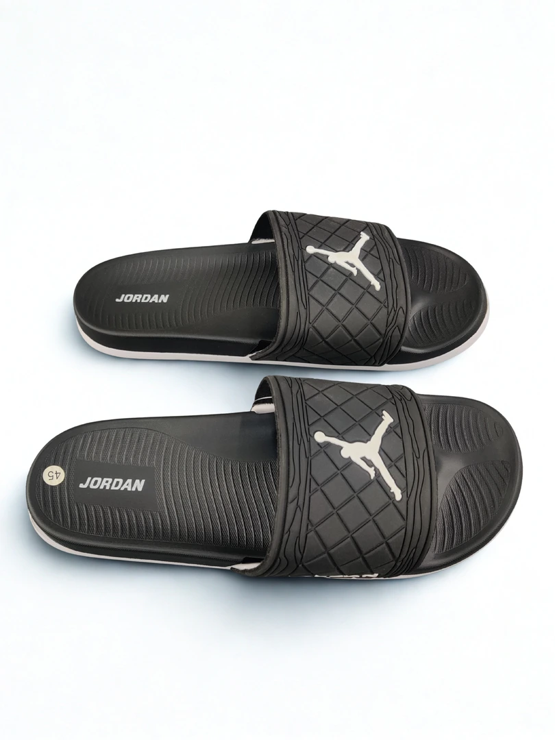 Jordan slides with a Black strap