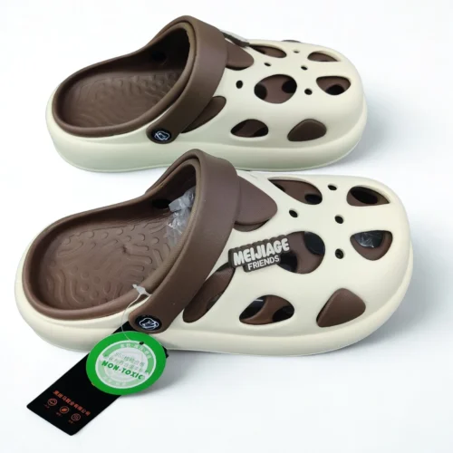 New Balance Slide Sandals – White with black step